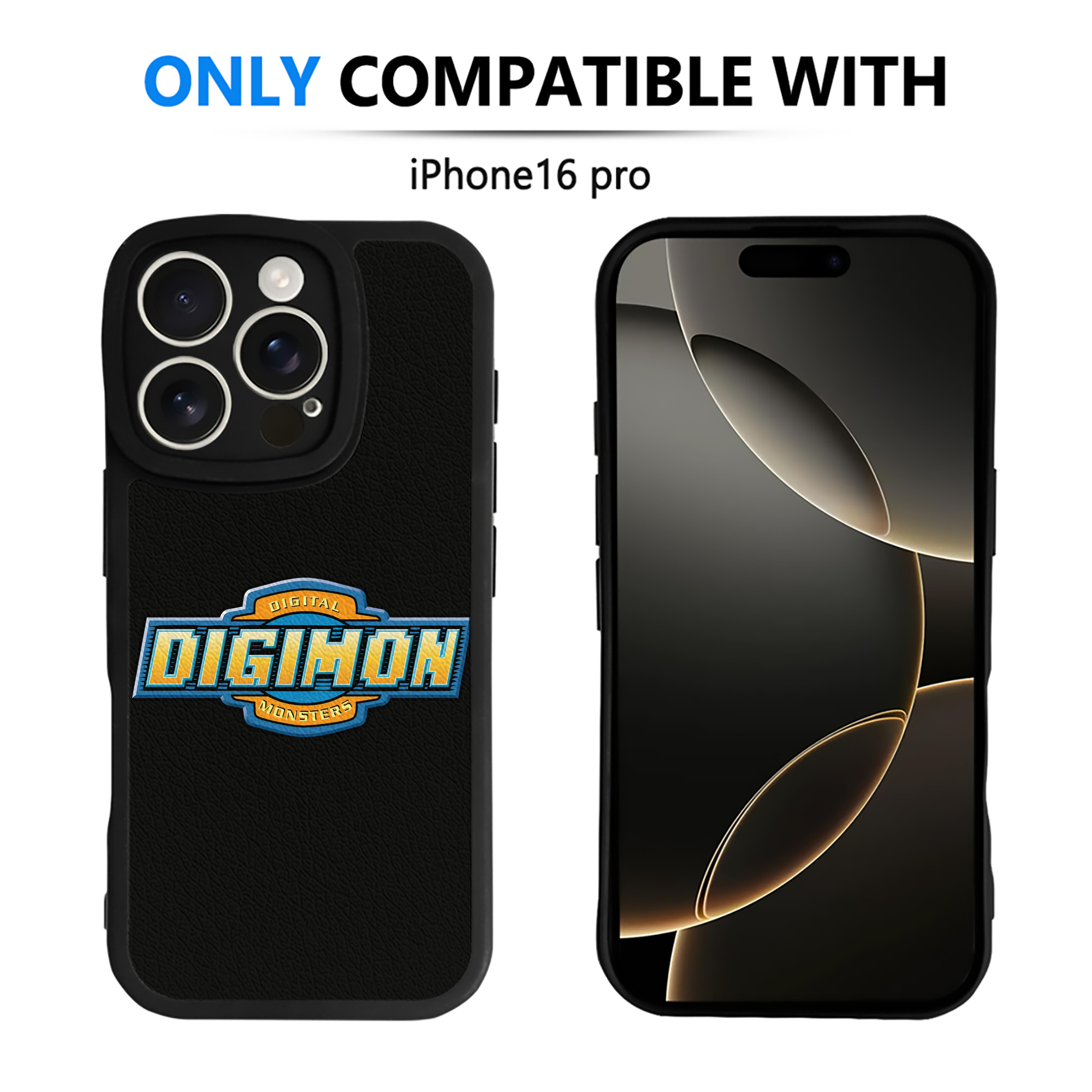 （画像用） Digimon デジタルモンスター/デジモン 【iPhone 16シリーズ対応】シリコンスマホケース（レザー調） 材質：シリコン
